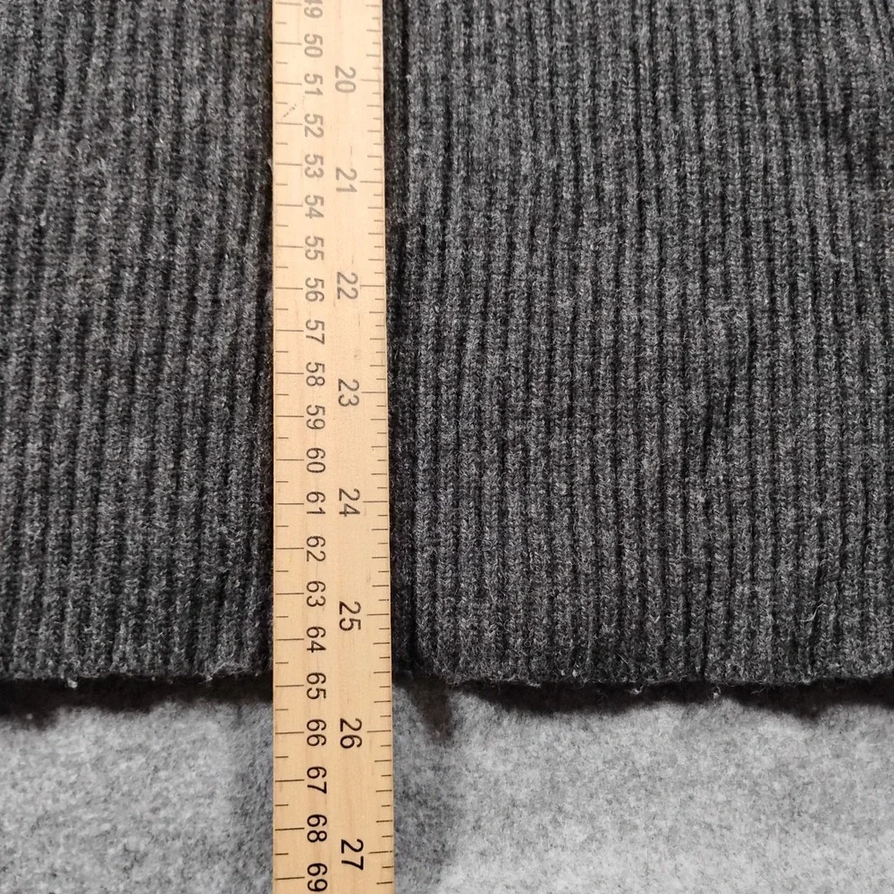 Banana Republic Ribbed Button Mock Neck Merino Wool Sweater Men's Large Gray